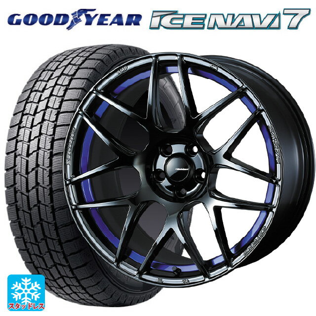 215/50R17 91Q グッドイヤー アイスナビ7(限定) # ウェッズ ウェッズスポーツ SA27R BLC2 17-7.5J 国産車用 スタッドレスタイヤホイール4本セット