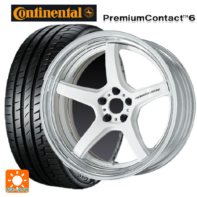 【6/22 20時〜 全品P5倍＆クーポン】トヨタ カローラ スポーツ(210系)用 225/40R18 92W XL コンチネンタル プレミアムコンタクト 6 正規品 ワーク エモーション T5R 2P WHT 新品サマータイヤホイール 4本セット