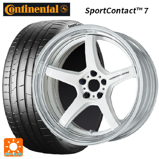 【6/15〜16限定 全品P5倍＆クーポン】225/40R19 93Y XL コンチネンタル スポーツコンタクト 7 正規品 ワーク エモーション T5R 2P WHT 19-8J 国産車用 サマータイヤホイール4本セット