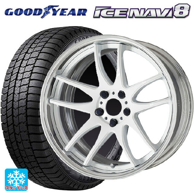 2024年製 225/45R19 92Q グッドイヤー アイスナビ8 # ワーク エモーション CR 2P WHT 19-8J 国産車用 スタッドレスタイヤホイール4本セット
