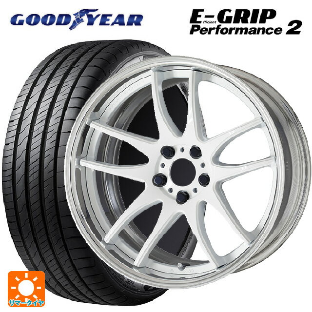 【6/22 20時〜 全品P5倍＆クーポン】215/55R17 98W グッドイヤー エフィシェントグリップ パフォーマンス2 ワーク エモーション CR 2P WHT 17-7J 国産車用 サマータイヤホイール4本セット
