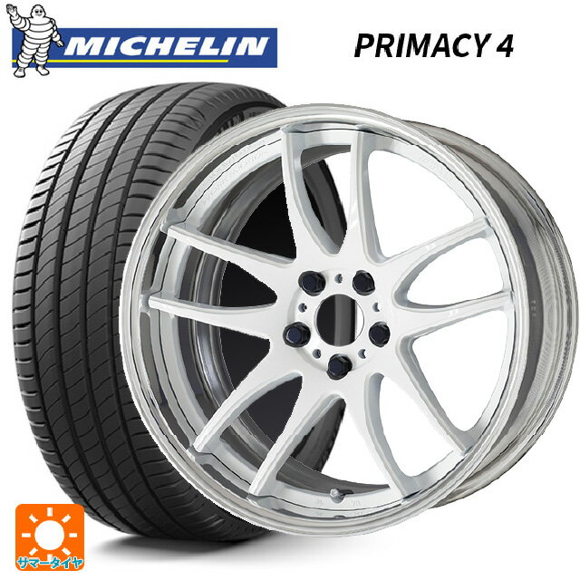 【6/22 20時〜 全品P5倍＆クーポン】215/45R17 87W ミシュラン 正規品 プライマシー4 ワーク エモーション CR 2P WHT 17-7J 国産車用 サマータイヤホイール4本セット