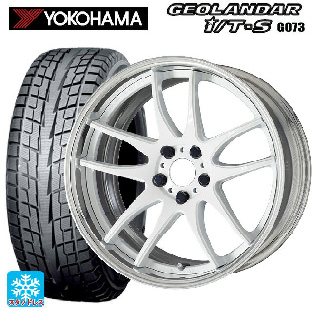 【6/11 1:59迄 全品ポイント5倍】215/60R17 96Q ヨコハマ ジオランダー ITS G073 正規品 ワーク エモーション CR 2P WHT 17-7J 国産車用 スタッドレスタイヤホイール4本セット