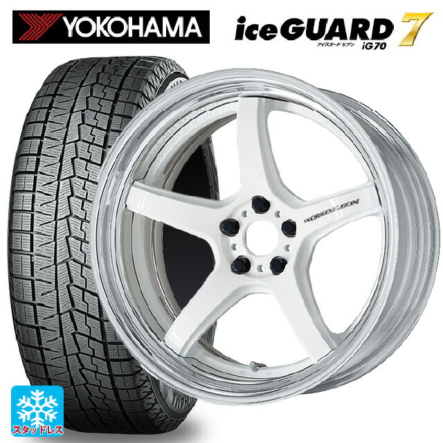 【6/22 20時〜 全品P5倍＆クーポン】225/45R19 92Q ヨコハマ アイスガード7(IG70) ワーク エモーション T5R 2P WHT 19-8J 国産車用 スタッドレスタイヤホイール4本セット