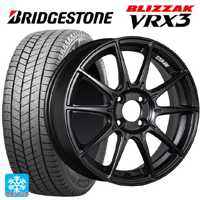 【5/20限定 最大3万円OFFクーポン】195/55R15 85Q ブリヂストン ブリザック VRX3 正規品 タナベ SSR GT X01 フラットブラック 15-6J 国産車用 スタッドレスタイヤホイール4本セット