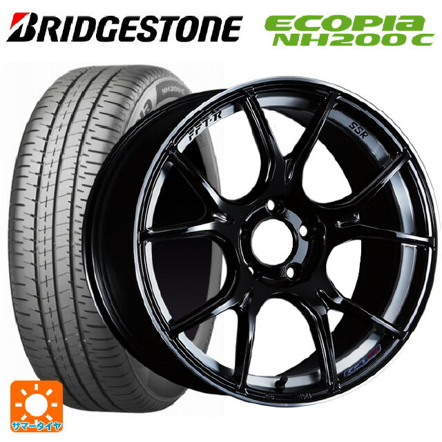 【5/20限定 最大3万円OFFクーポン】スズキ スイフトスポーツ(ZC33S)用 195/45R17 81W ブリヂストン エコピア NH200C 正規品 # SSR GT X02 グロスブラック 新品サマータイヤホイール 4本セット