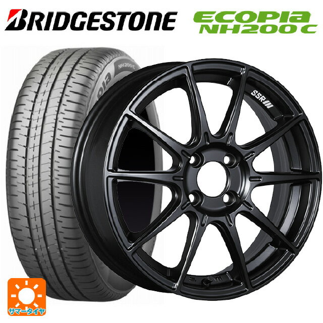 【6/22 20時〜 全品P5倍＆クーポン】175/55R15 77V ブリヂストン エコピア NH200C 正規品 # タナベ SSR GT X01 フラットブラック 15-6J 国産車用 サマータイヤホイール4本セット