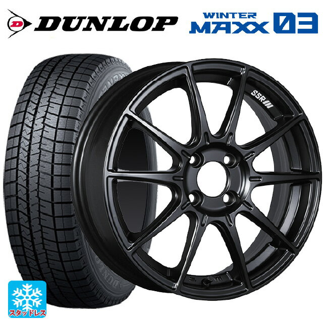 【6/11 1:59迄 全品ポイント5倍】165/55R15 75Q ダンロップ ウィンターマックス 03(WM03) タナベ SSR GT X01 フラットブラック 15-5J 国産車用 スタッドレスタイヤホイール4本セット