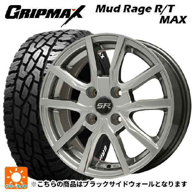 155/65R14 75Q グリップマックス マッドレイジ RTマックス ブラックレター エルベ Vスポーク # メタリックグレー 14-4.5J 国産車用 サマータイヤホイール4本セット