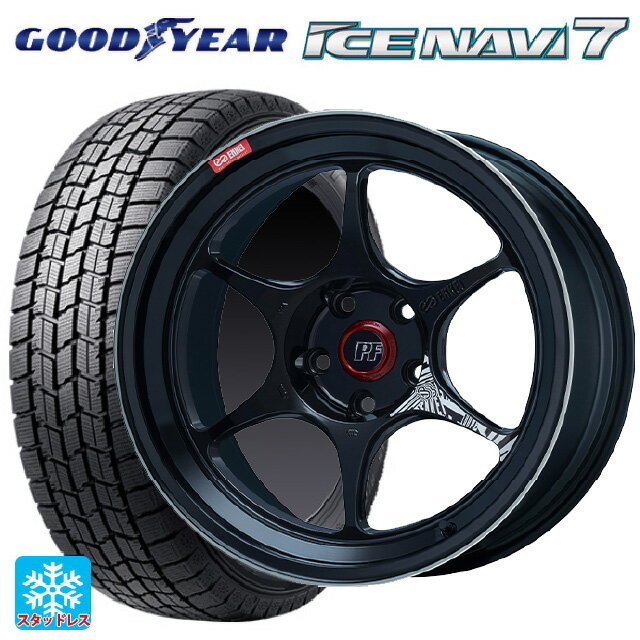 225/55R17 97Q グッドイヤー アイスナビ7(数量限定) # エンケイ パフォーマンスライン PF06 マシニングブラック 17-7J 国産車用 スタッドレスタイヤホイール4本セット