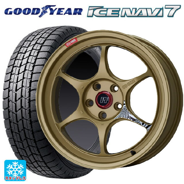 215/45R17 87Q グッドイヤー アイスナビ7(数量限定) # エンケイ パフォーマンスライン PF06 ゴールド 17-7.5J 国産車用 スタッドレスタイヤホイール4本セット