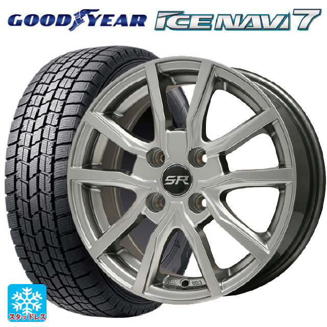 即日発送 185/65R15 88Q グッドイヤー アイスナビ7(限定) # エルベ Vスポーク メタリックグレー 15-6J 国産車用 スタッドレスタイヤホイール4本セット