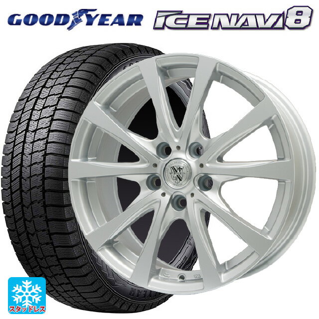 【最大3万円OFFクーポン 5/16 1:59迄】215/50R17 91Q グッドイヤー アイスナビ8 ビックウェイ TRGバーン FG 17-7J 国産車用 スタッドレスタイヤホイール4本セット