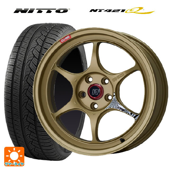 235/55R18 104V XL ニットー NT421Q エンケイ パフォーマンスライン PF06 ゴールド 18-9J 国産車用 サマータイヤホイール4本セット