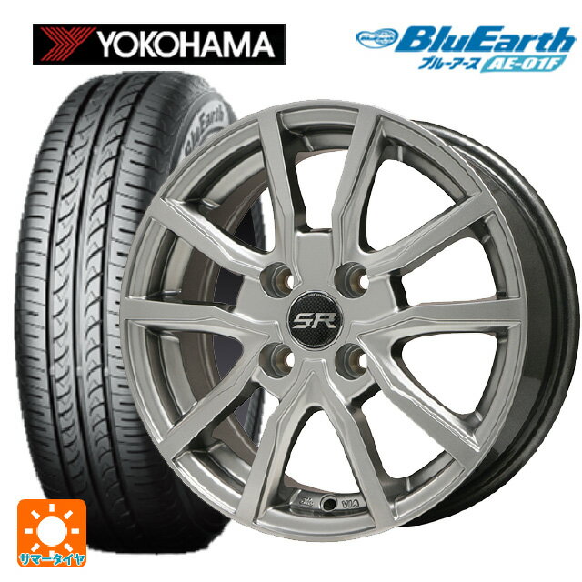 【最大3万円OFFクーポン 5/16 1:59迄】185/65R15 88S ヨコハマ ブルーアース AE01F エルベ Vスポーク メタリックグレー 15-6J 国産車用 サマータイヤホイール4本セット