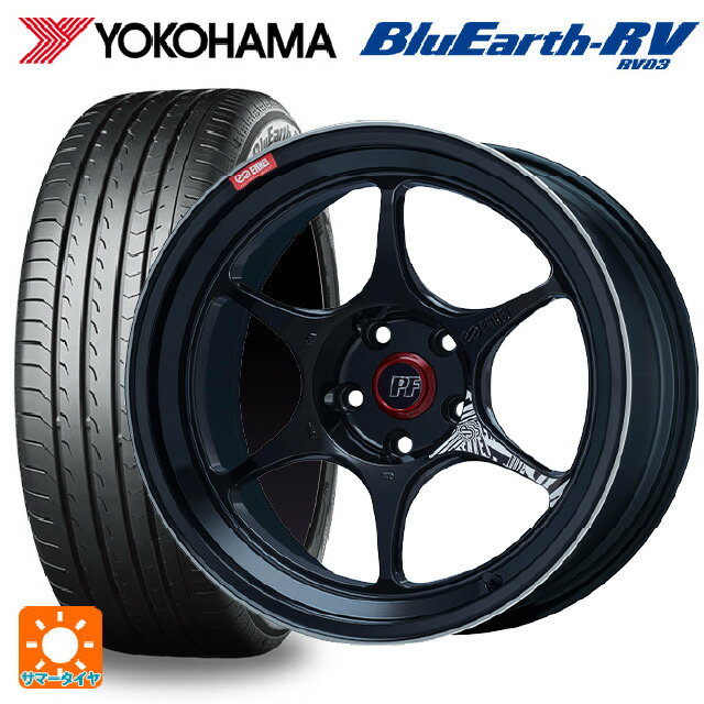 215/60R17 96H ヨコハマ ブルーアース RV03 エンケイ パフォーマンスライン PF06 マシニングブラック 17-7J 国産車用 サマータイヤホイール4本セット