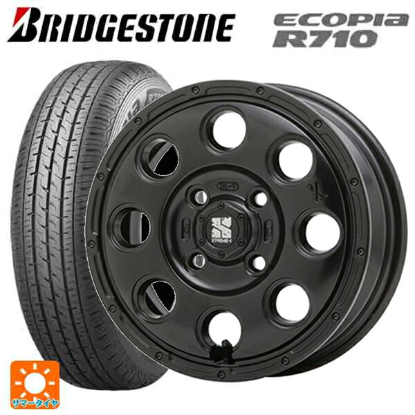 145/80R12 80/78N ブリヂストン エコピア R710 正規品 # エムエルジェイ エクストリームJ KK03 Satin Black 12-4J 国産車用 サマータイヤホイール4本セット