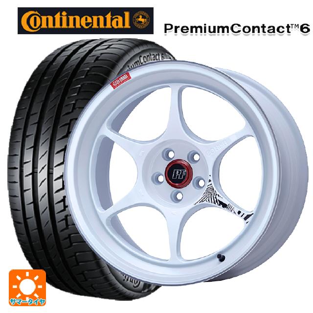 225/40R18 92W XL コンチネンタル プレミアムコンタクト 6 正規品 エンケイ パフォーマンスライン PF06 マシニングホワイト 18-7.5J 国産車用 サマータイヤホイール4本セット