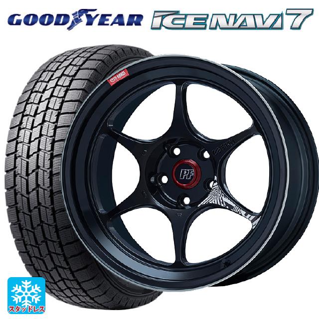 【6/11 1:59迄 全品ポイント5倍】185/55R16 83Q グッドイヤー アイスナビ7(数量限定) エンケイ パフォーマンスライン PF06 マシニングブラック 16-6.5J 国産車用 スタッドレスタイヤホイール4本セット