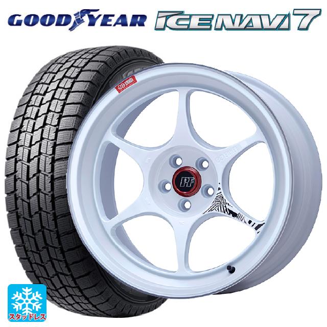 2025年製 215/60R17 96Q グッドイヤー アイスナビ7(数量限定) # エンケイ パフォーマンスライン PF06 マシニングホワイト 17-7.5J 国産車用 スタッドレスタイヤホイール4本セット