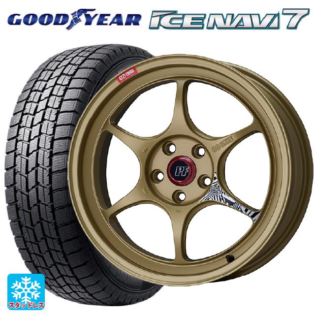 【6/11 1:59迄 全品ポイント5倍】225/45R18 91Q グッドイヤー アイスナビ7(数量限定) # エンケイ パフォーマンスライン PF06 ゴールド 18-8J 国産車用 スタッドレスタイヤホイール4本セット
