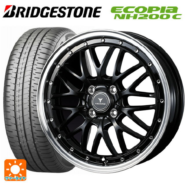 165/60R15 77H ブリヂストン エコピア NH200C 正規品 # ウェッズ ノヴァリス アセットエムワン ブラック/リムポリッシュ 15-4.5J 国産車用 サマータイヤホイール4本セット