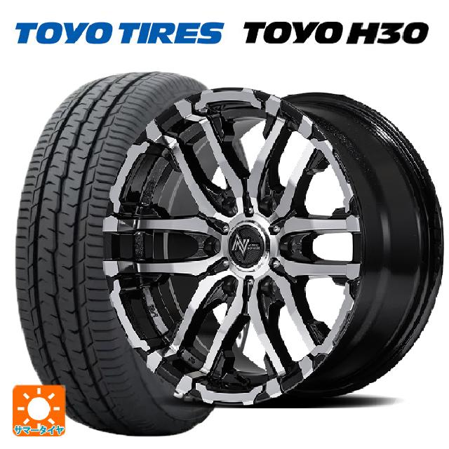 ニッサン NV350キャラバン(E26系)用 215/60R17 109/107R トーヨー H30 ホワイトレター ナイトロパワー M26 クロスファング ブラックメタリック/ミラーカット 新品サマータイヤホイール 4本セット