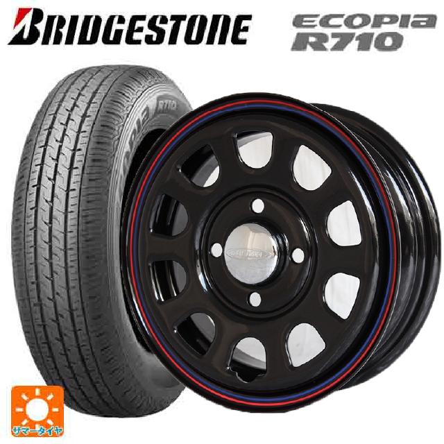 即日発送 145/80R12 80/78N ブリヂストン エコピア R710 正規品 # ジャパン三陽 デイトナ H300 ブラック(レッド/ブルーライン) 12-4J 国産車用 サマータイヤホイール4本セット