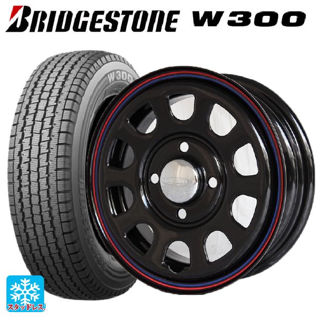 即日発送 【最大3万円OFFクーポン 5/16 1:59迄】145/80R12 80/78N ブリヂストン W300 正規品 ジャパン三陽 デイトナ H300 ブラック(レッド/ブルーライン) 12-4J 国産車用 スタッドレスタイヤホイール4本セット