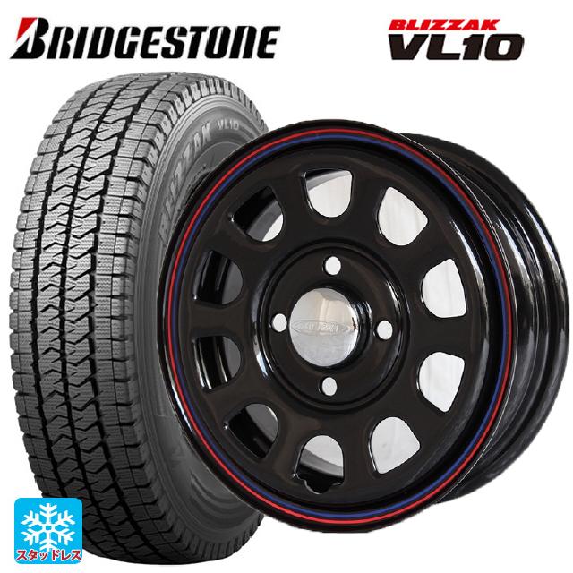 即日発送 145/80R12 80/78N ブリヂストン ブリザック VL10 # 正規品 ジャパン三陽 デイトナ H300 ブラック(レッド/ブルーライン) 12-4J 国産車用 スタッドレスタイヤホイール4本セット