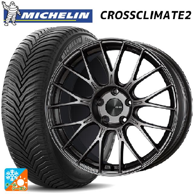 【6/22 20時〜 全品P5倍＆クーポン】195/55R15 89V XL ミシュラン 正規品 クロスクライメイト2 エンケイ パフォーマンスライン PFM1 ダークシルバー 15-5.5J 国産車用 オールシーズンタイヤホイール4本セット