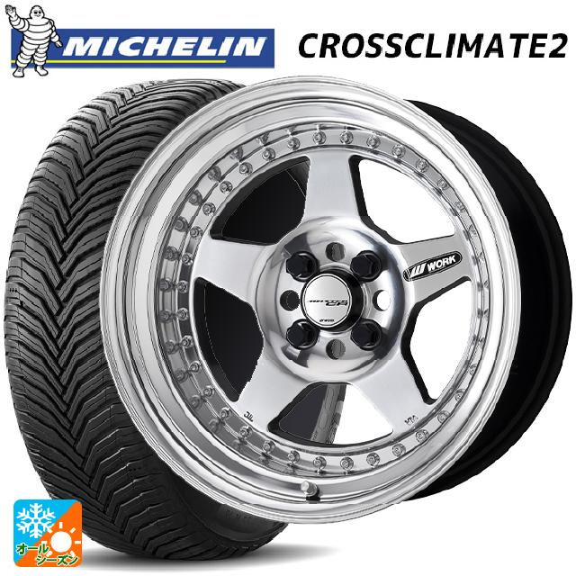 【6/22 20時〜 全品P5倍＆クーポン】185/55R16 83V ミシュラン 正規品 クロスクライメイト2 ワーク マイスター CR01 PP 16-6J 国産車用 オールシーズンタイヤホイール4本セット