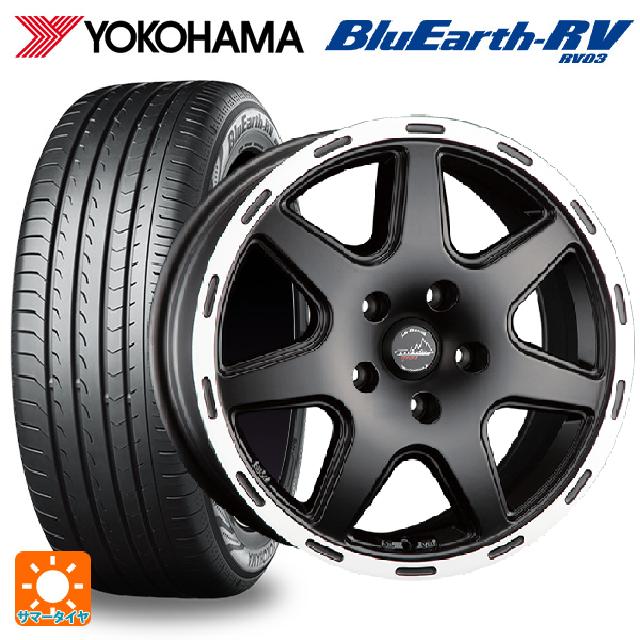 【最大3万円OFFクーポン 5/16 1:59迄】ジープ レネゲード(BU/BV系)用 215/60R17 96H ヨコハマ ブルーアース RV03 ラ・ストラーダ ティラードクロス マットブラックリムポリッシュ 新品サマータイヤホイール 4本セット