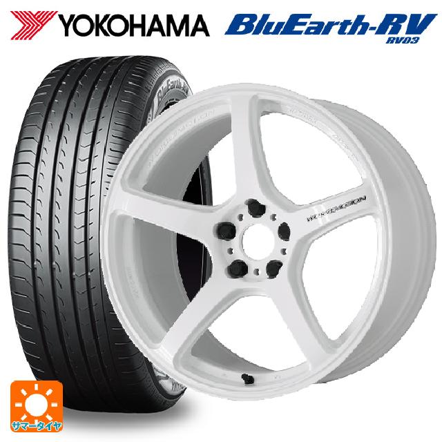 【最大3万円OFFクーポン 5/16 1:59迄】215/45R17 91W XL ヨコハマ ブルーアース RV03 ワーク エモーション T5R ICW 17-7J 国産車用 サマータイヤホイール4本セット