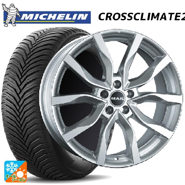 【6/22 20時〜 全品P5倍＆クーポン】ジャガー I-PACE(DH1系)用 235/65R18 110V XL ミシュラン クロスクライメイト2 SUV 正規品 阿部商会 マック ハイランズ # シルバー 新品オールシーズンタイヤホイール 4本セット