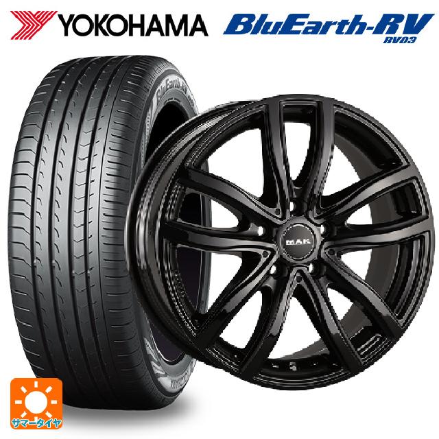 トヨタ スープラ(DB系)用 225/45R18 95W XL ヨコハマ ブルーアース RV03 マック ファー グロスブラック 新品サマータイヤホイール 4本セット