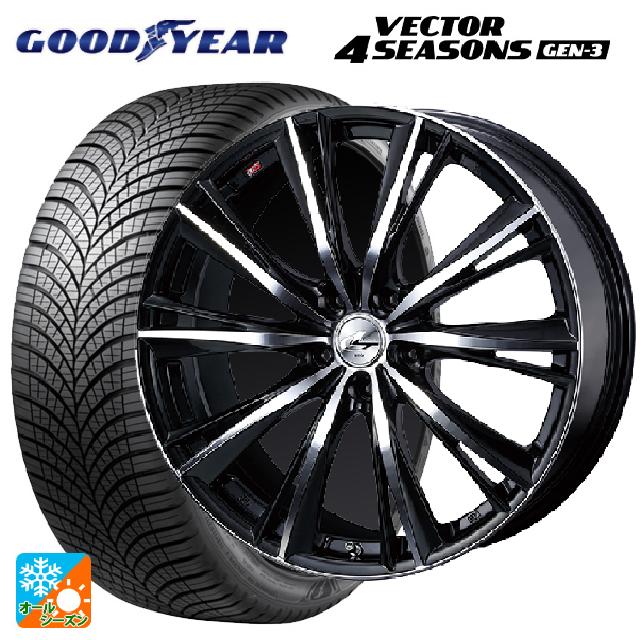 【6/22 20時〜 全品P5倍＆クーポン】225/45R17 94W XL グッドイヤー ベクター4シーズンズ ジェン3 ウェッズ レオニス WX BKMC 17-7J 国産車用 オールシーズンタイヤホイール4本セット