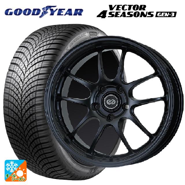 【6/11 1:59迄 全品ポイント5倍】225/45R17 94W XL グッドイヤー ベクター4シーズンズ ジェン3 エンケイ パフォーマンスライン PF01 マットブラック 17-7J 国産車用 オールシーズンタイヤホイール4本セット