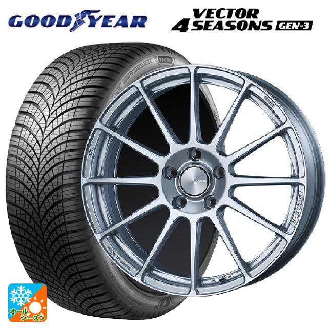 【6/22 20時〜 全品P5倍＆クーポン】215/50R17 95W XL グッドイヤー ベクター4シーズンズ ジェン3 エンケイ パフォーマンスライン PF03 スパークルシルバー 17-7J 国産車用 オールシーズンタイヤホイール4本セット