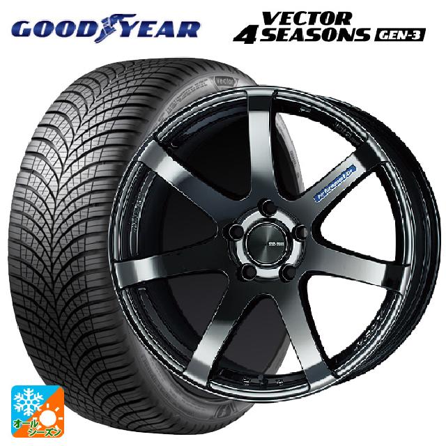 ニッサン エクストレイル(32系)用 245/45R19 102W XL グッドイヤー ベクター4シーズンズ ジェン3 エンケイ パフォーマンスライン PF07 SBK 新品オールシーズンタイヤホイール 4本セット
