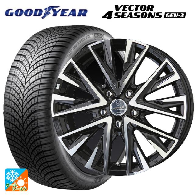 205/55R16 94V XL グッドイヤー ベクター4シーズンズ ジェン3 共豊 スマック レジーナ サファイアブラックポリッシュ 16-6.5J 国産車用 オールシーズンタイヤホイール4本セット