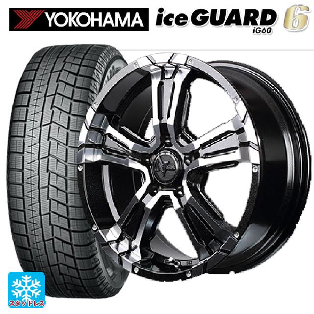 【5/9 20時〜 最大3万円OFFクーポン】215/50R17 91Q ヨコハマ アイスガード6(IG60) # マルカサービス ナイトロパワー クロスクロウ ブラックメタリック＋ミラーカット 17-7J 国産車用 スタッドレスタイヤホイール4本セット