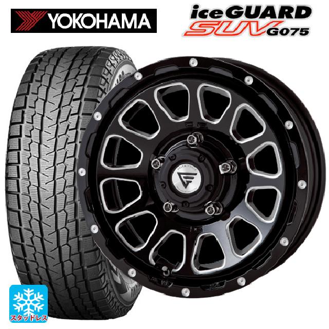 スズキ ジムニーシエラ(74系)用 235/70R16 106Q ヨコハマ アイスガードSUV G075 # デルタフォース オーバル ブラックマシニング 新品スタッドレスタイヤホイール 4本セット