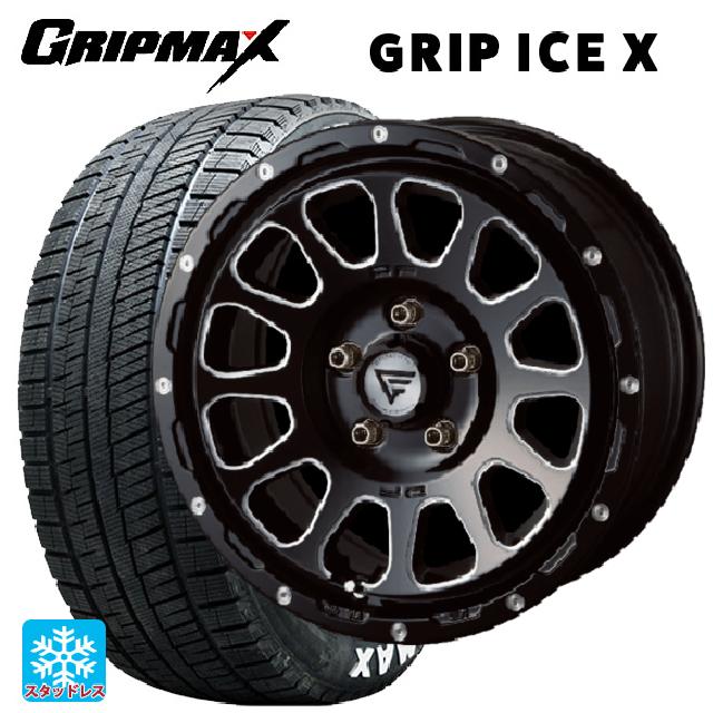 トヨタ プリウス(60系)用 195/60R17 90T グリップマックス グリップアイスX ホワイトレター # エクシズルライン デルタフォース オーバル ブラックマシニング 新品スタッドレスタイヤホイール 4本セット