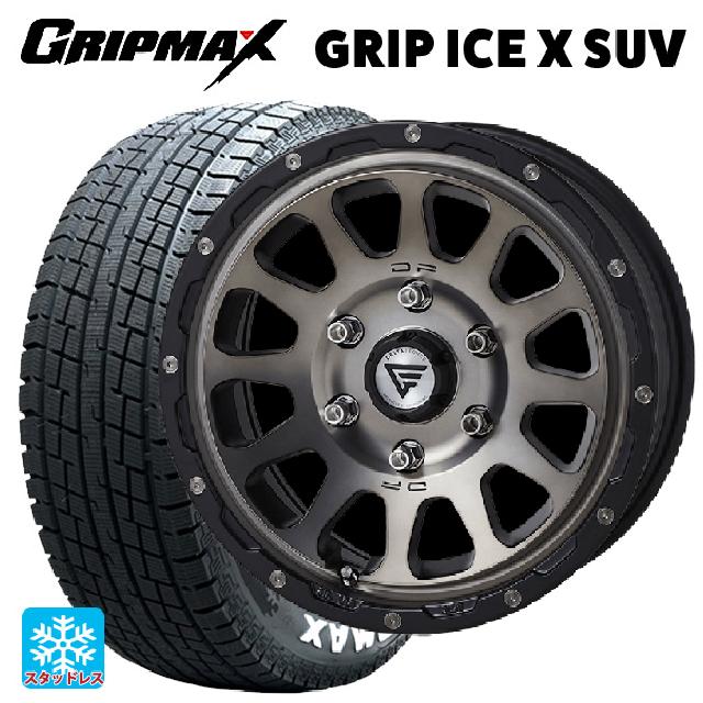 ミツビシ トライトン(GSRグレード)(LC2T)用 265/65R17 112T グリップマックス グリップアイスX SUV ホワイトレター # エクシズルライン デルタフォース オーバル マットスモークポリッシュ 新品スタッドレスタイヤホイール 4本セット