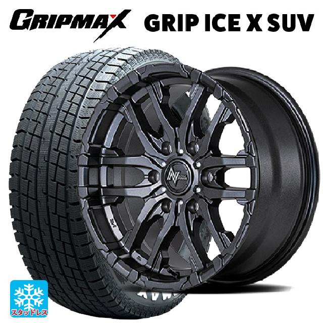 ニッサン NV350キャラバン(E26系)用 195/80R15 107/105N グリップマックス グリップアイスエックス SUV ホワイトレター ナイトロパワー M26 クロスファング バレルブラック/ドリルド 新品スタッドレスタイヤホイール 4本セット