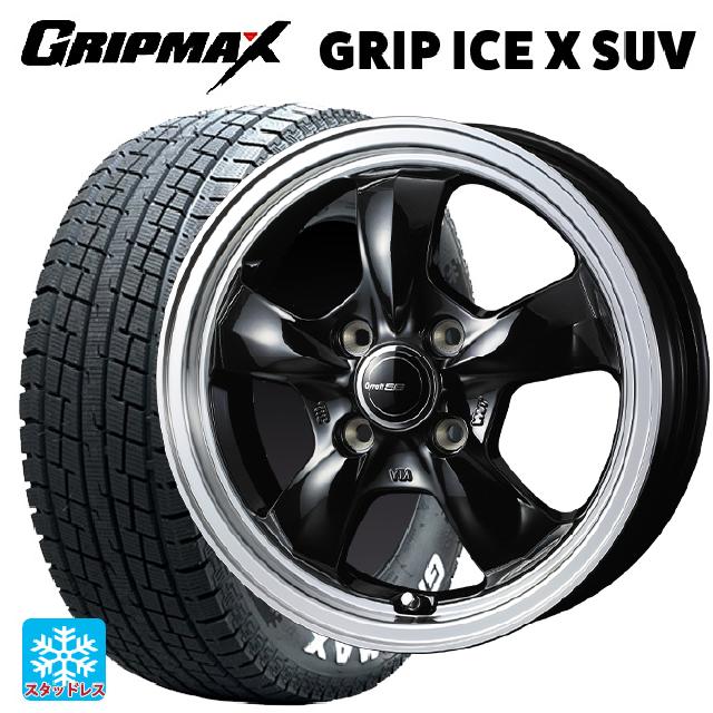 【6/11 1:59迄 全品ポイント5倍】2024年製 145/80R12 80/78N グリップマックス グリップアイスX SUV ホワイトレター # ウェッズ グラフト 5S ブラックリムポリッシュ 12-4J 国産車用 スタッドレスタイヤホイール4本セット