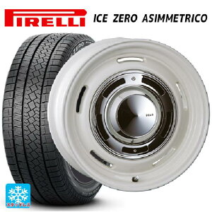 215/65R16 98T ピレリ ウインター アイスゼロ アシンメトリコ 正規品 クリムソン ディーン クロスカントリー マーガレットホワイト 16-6J 国産車用 スタッドレスタイヤホイール4本セット