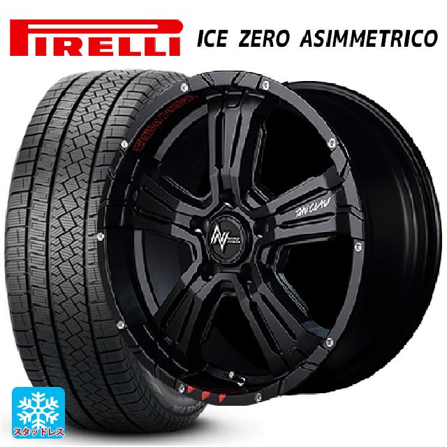 215/65R16 98T ピレリ アイスゼロ アシンメトリコ 正規品 エムアイディー ナイトロパワー クロスクロウ グラフィティエディション # セミグロスブラック＋ピアスドリルド/グラフィティ 16-7J 国産車用 スタッドレスタイヤホイール4本セ
