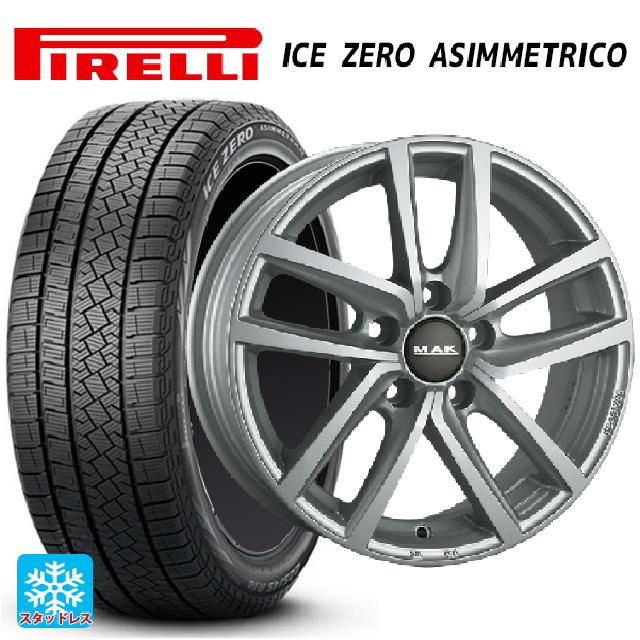 【6/22 20時〜 全品P5倍＆クーポン】アウディ A1(GBD系)用 215/45R17 91H XL ピレリ アイスゼロ アシンメトリコ 正規品 阿部商会 マック ドレスデン シルバー 新品スタッドレスタイヤホイール 4本セット
